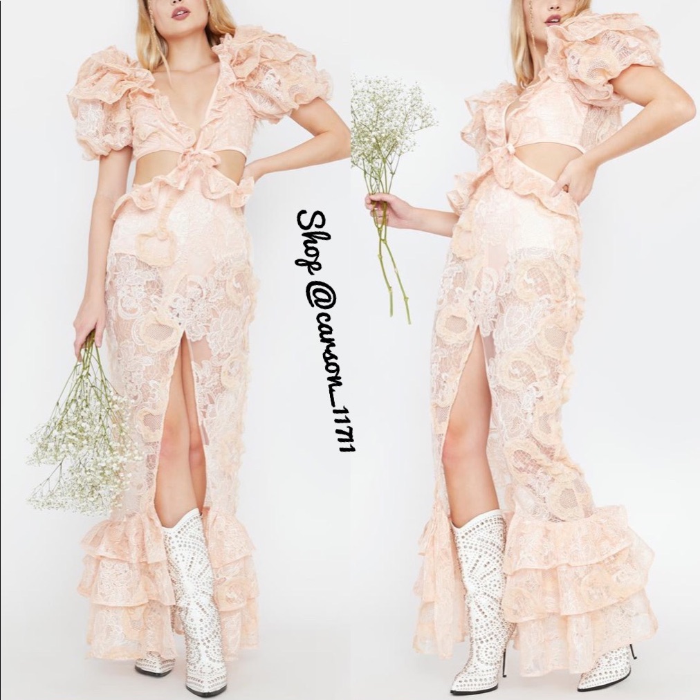 Nwt For Love & Lemons Lace Maxi Dress S
